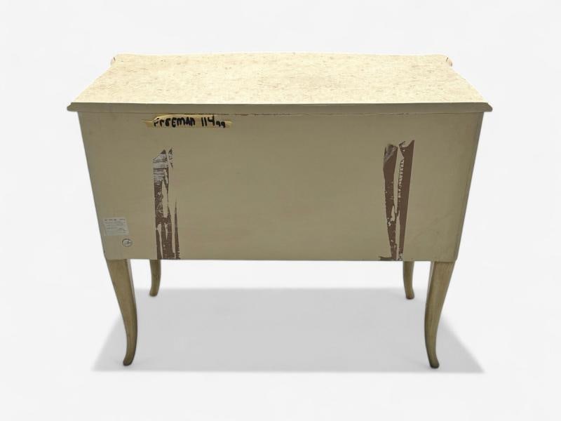 Andre Groult Style, Art Deco, Parchment Paper, Faux Stone, Nightstand, 1990s - 10