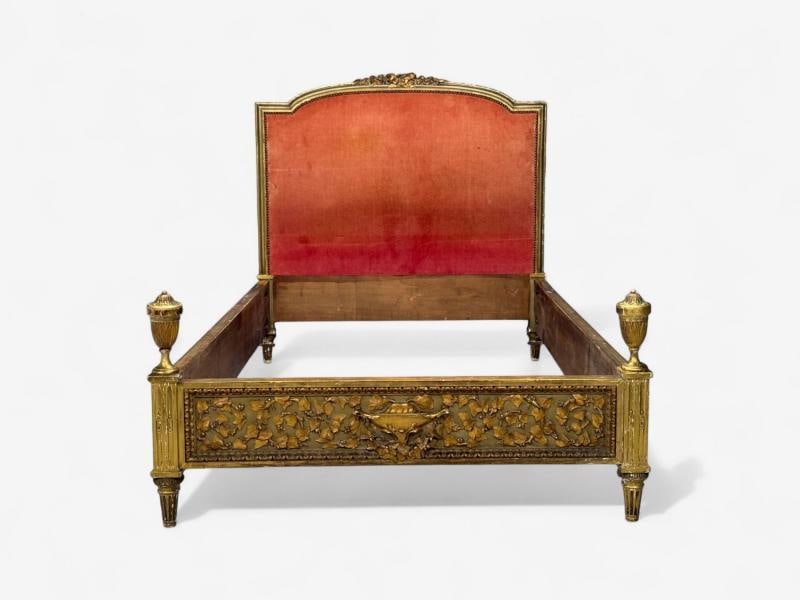 Neoclassical, Clayed Gilt, Carved Wood, Twin Bedframe, France, 1900s - 2