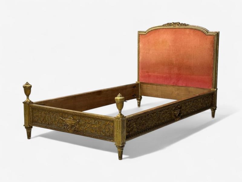 Neoclassical, Clayed Gilt, Carved Wood, Twin Bedframe, France, 1900s - 3