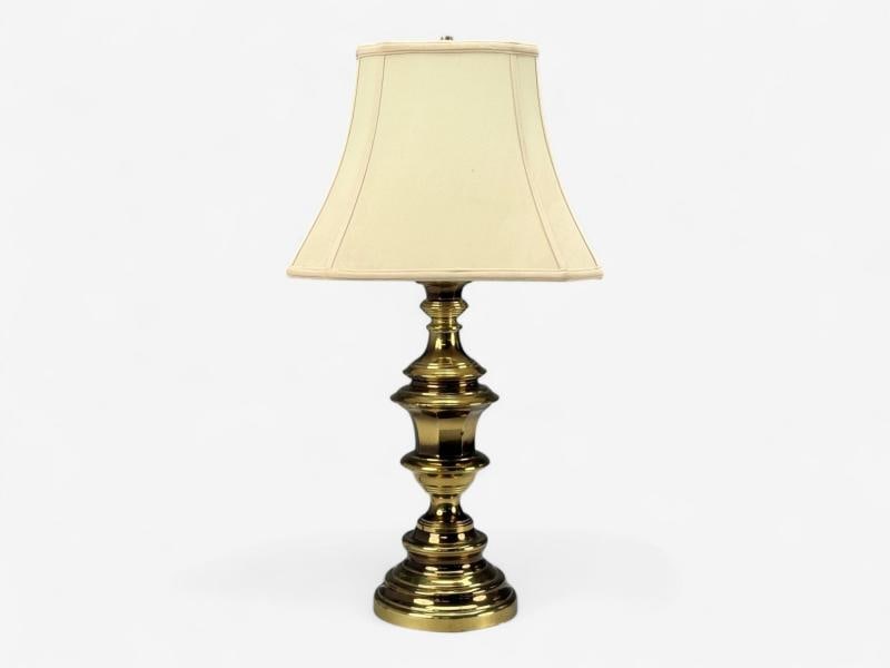 Hollywood Regency, Brass, Fabric, Table Lamps, USA, 1970s - 4