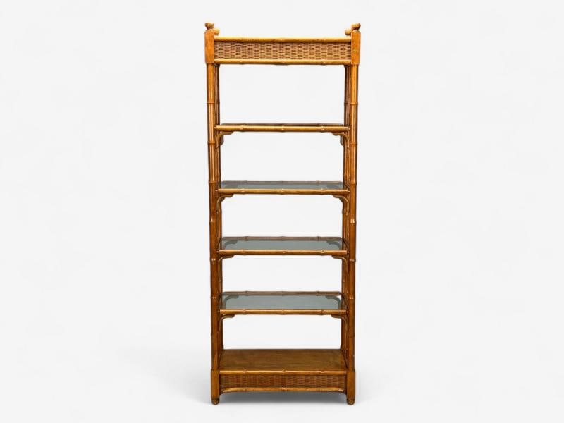 American Modern, Bamboo, Wood, Etageres, USA, 1980s - 5