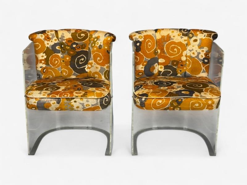 Vladimir Kagan, American Modern, Lucite, Fabric, Armchairs, USA, 1970s - 8