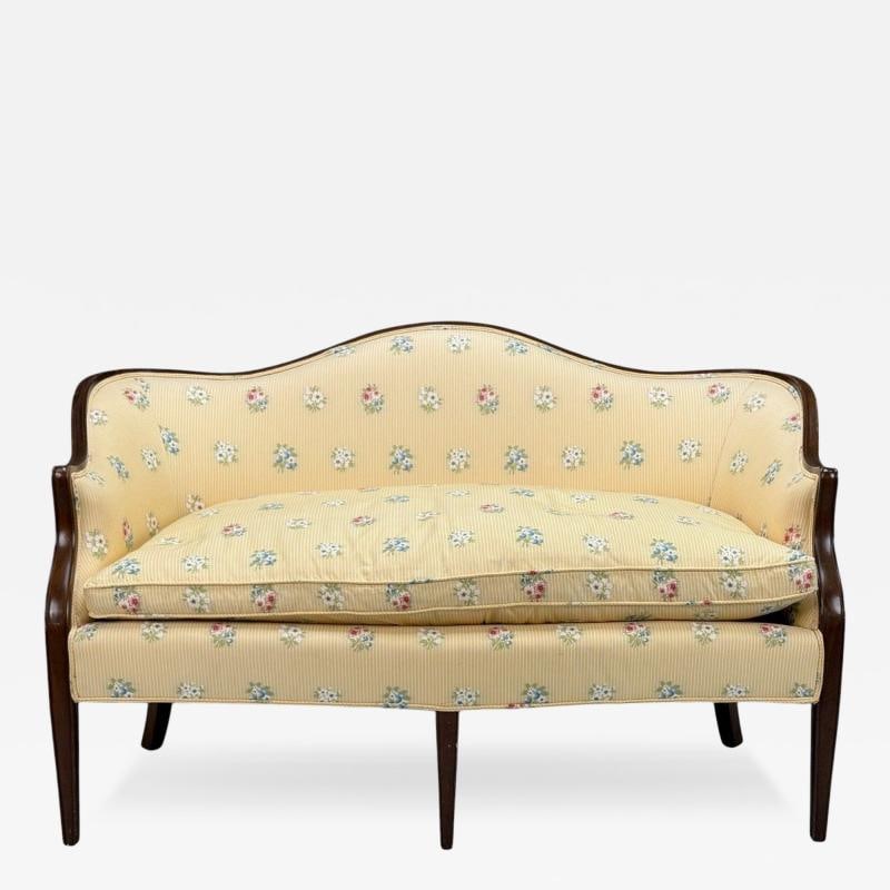 Hepplewhite Style, Mahogany, Scalamandre Upholstery, Loveseat, 1930s (1 of 11)