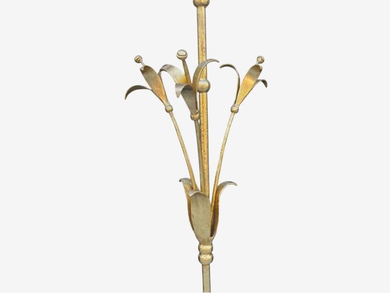 Hollywood Regency, Gilt Metal, Floral Floor Lamp, France, 1960s - 9