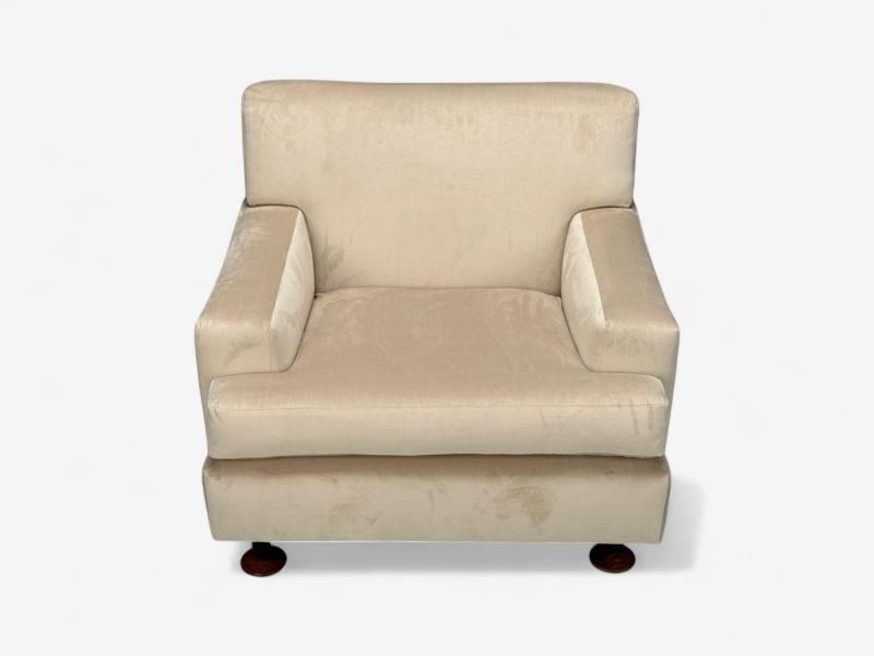 Marco Zanuso, Beige Velvet, Wood, Metal, Lounge Chair, Italy, 1960s - 3