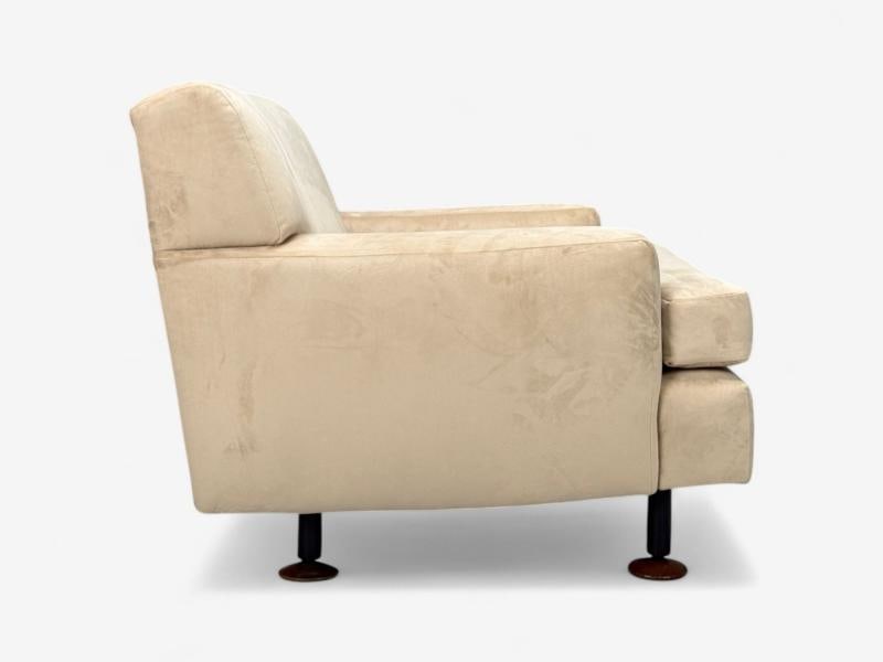 Marco Zanuso, Beige Velvet, Wood, Metal, Lounge Chair, Italy, 1960s - 8
