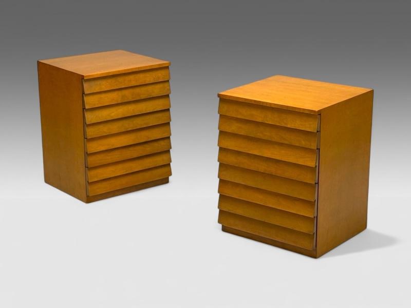 T.H. Robsjohn-Gibbings, American Modern, Maple, Nightstands, USA, 1960s - 2