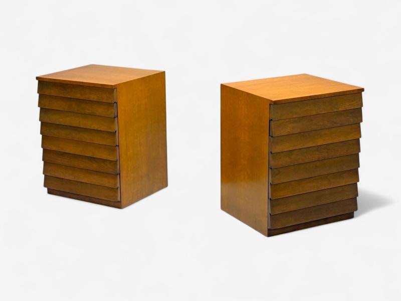 T.H. Robsjohn-Gibbings, American Modern, Maple, Nightstands, USA, 1960s - 4