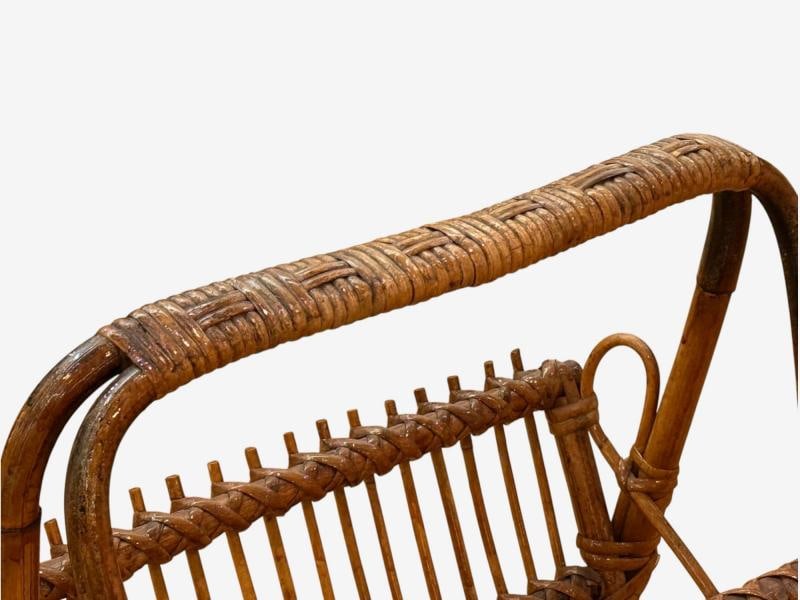 Italian Modern, Rattan, Bamboo, Cane, Magazine Rack, Italy, 1960s - 4
