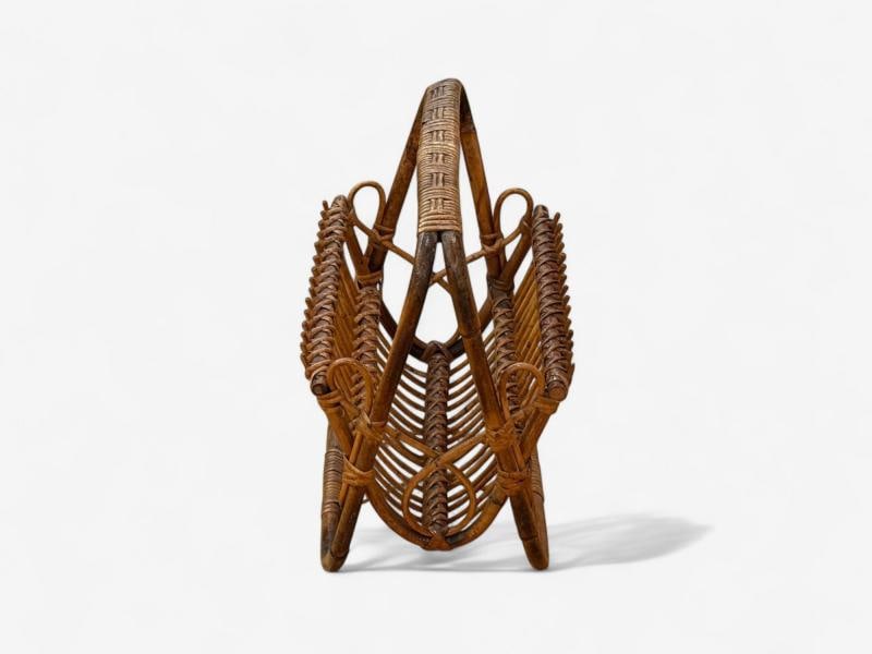 Italian Modern, Rattan, Bamboo, Cane, Magazine Rack, Italy, 1960s - 7