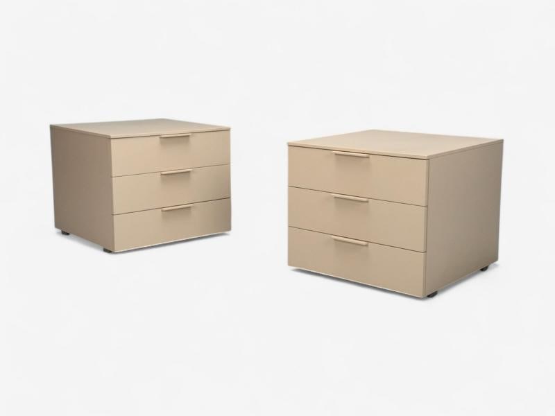 Guilio Cappelini, Cream Matte Lacquer, Nightstands, Italy, 2010s - 2