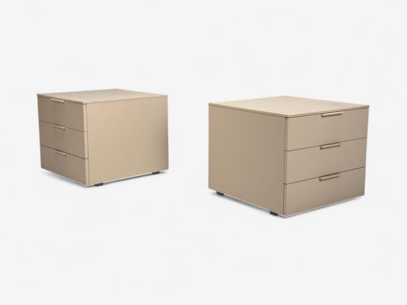 Guilio Cappelini, Cream Matte Lacquer, Nightstands, Italy, 2010s - 4