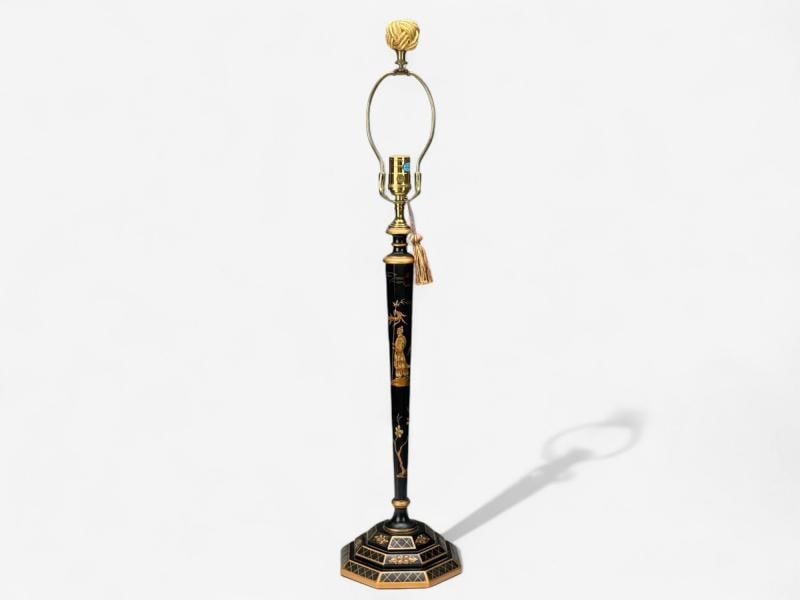 Chinoiserie, Painted Wood, Gilt, Ebonized Table Lamps, USA, 1970s - 10