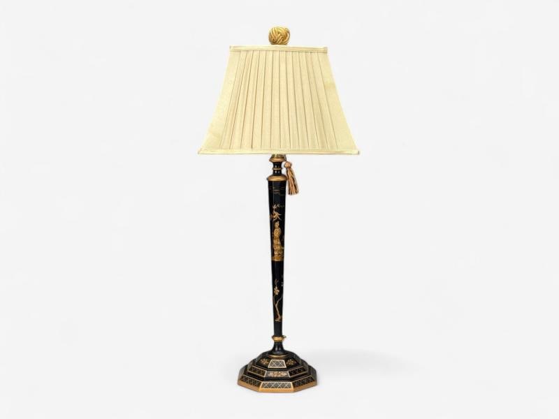 Chinoiserie, Painted Wood, Gilt, Ebonized Table Lamps, USA, 1970s - 7