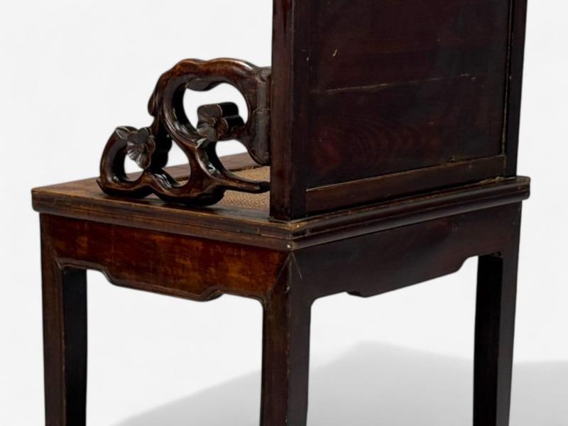Qing Dynasty Style, Hardwood, Cane, Marble, Chinese Armchairs, China, 19th c. - 9