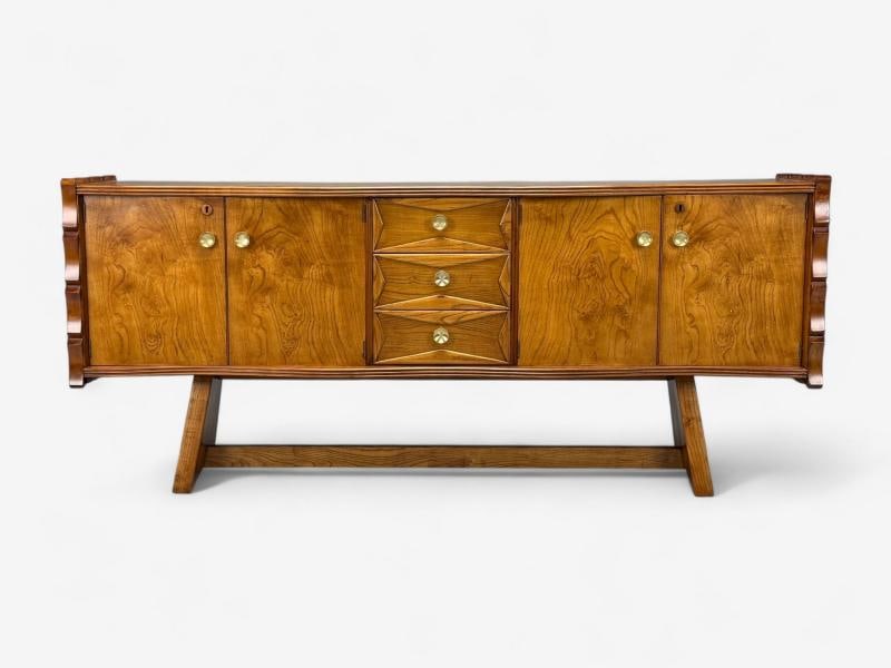 Paolo Buffa, Italian Modern, Cherrywood, Brass, Sideboard, Italy, 1950s - 5