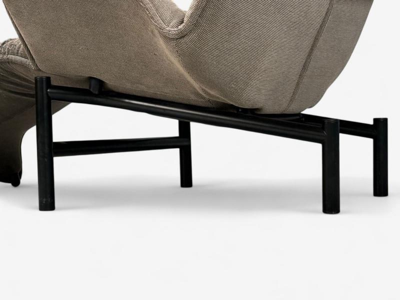 Vico Magistretti, Italian Modern, Fabric, Metal, Veranda Lounge Chair, 1980s - 12