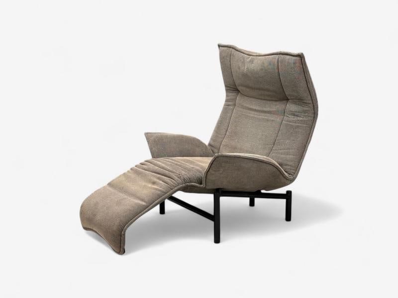 Vico Magistretti, Italian Modern, Fabric, Metal, Veranda Lounge Chair, 1980s - 2