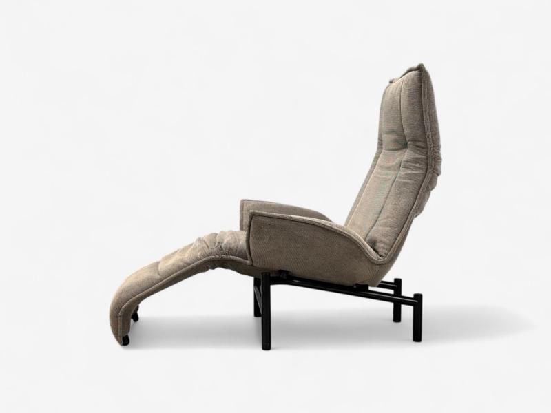 Vico Magistretti, Italian Modern, Fabric, Metal, Veranda Lounge Chair, 1980s - 8