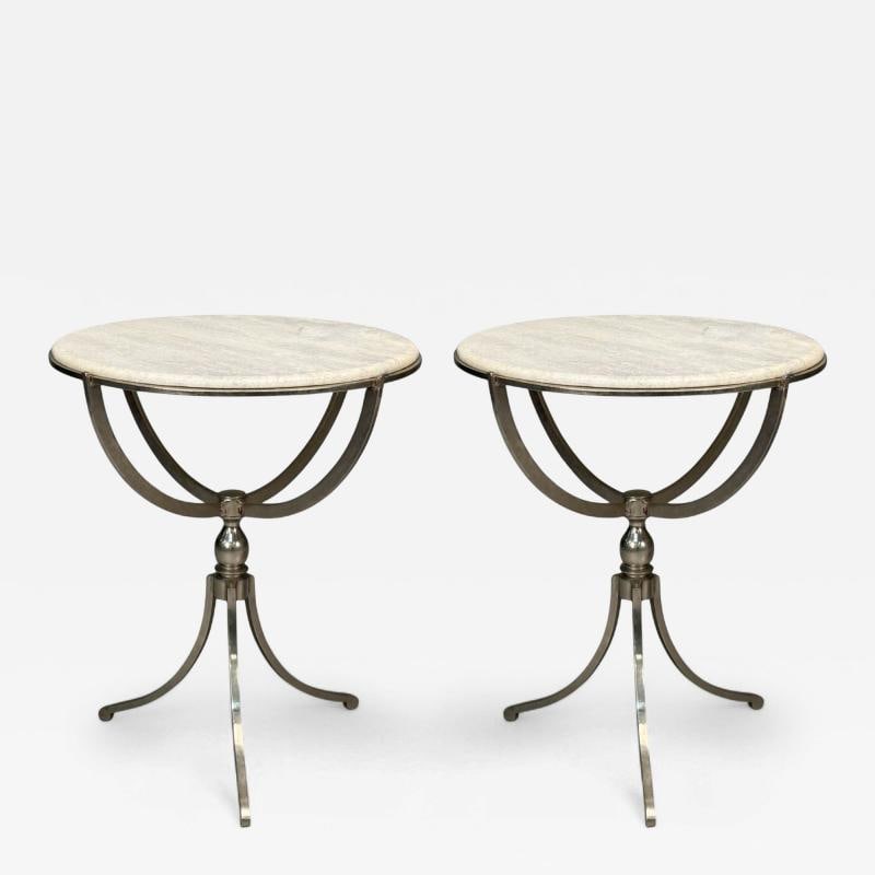Neoclassical Style, Steel, Marble, End Tables, USA, 20th c. (1 of 9)
