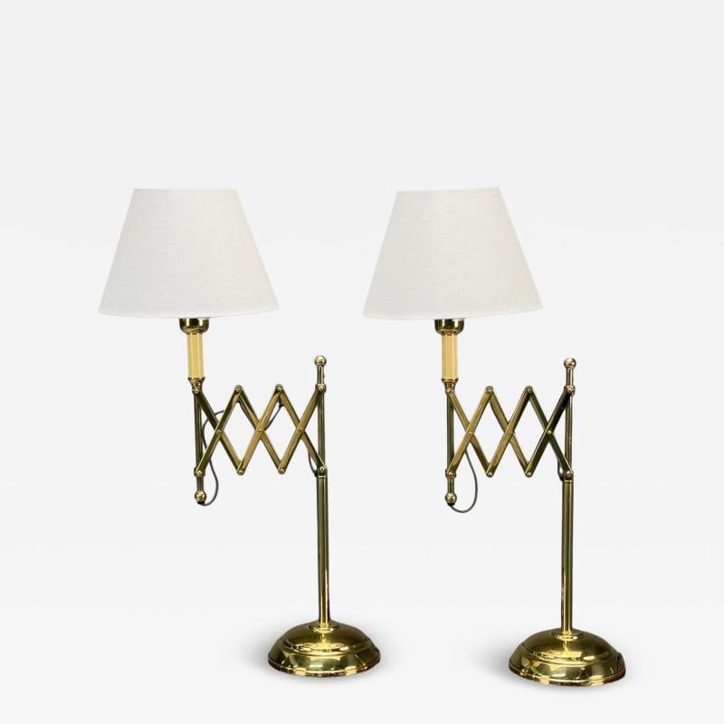 American Modern, Polished Brass, Adjustable Table Lamps, USA, 1980s (1 of 11)
