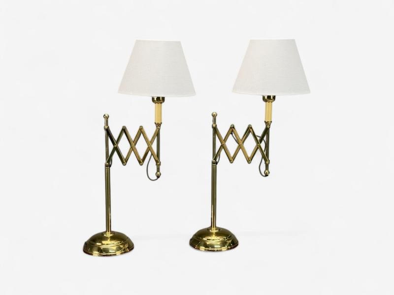 American Modern, Polished Brass, Adjustable Table Lamps, USA, 1980s - 6