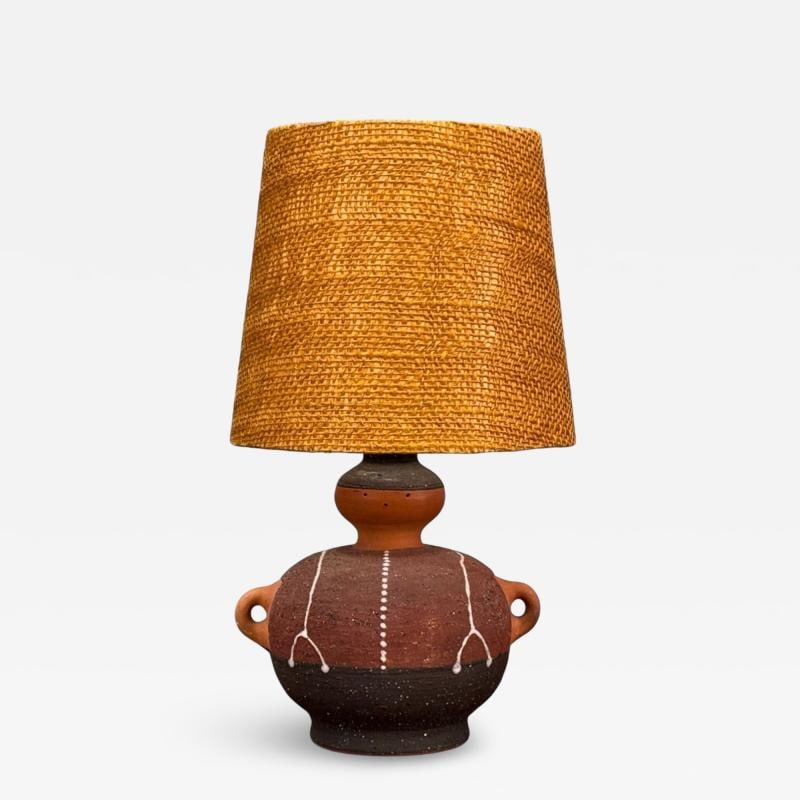 Thomas Hellström, Swedish Modern, Ceramic, Fabric, Table Lamp, Sweden, 1970s: Title: Thomas Hellström, Swedish Modern, Ceramic, Fabric, Table Lamp, Sweden, 1970s Description: Thomas Hellström, Swedish Mid-Century Modern, Ceramic, Fabric, Table Lamp, Sweden, 1970s A &#