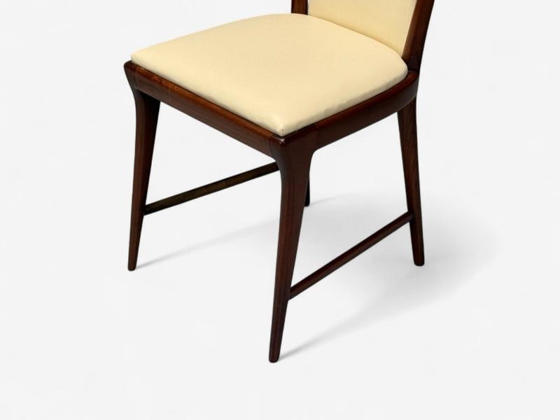 Osvaldo Borsani attr., Mahogany, Brass, Leather, Dining Chairs, Italy, 1950s - 7