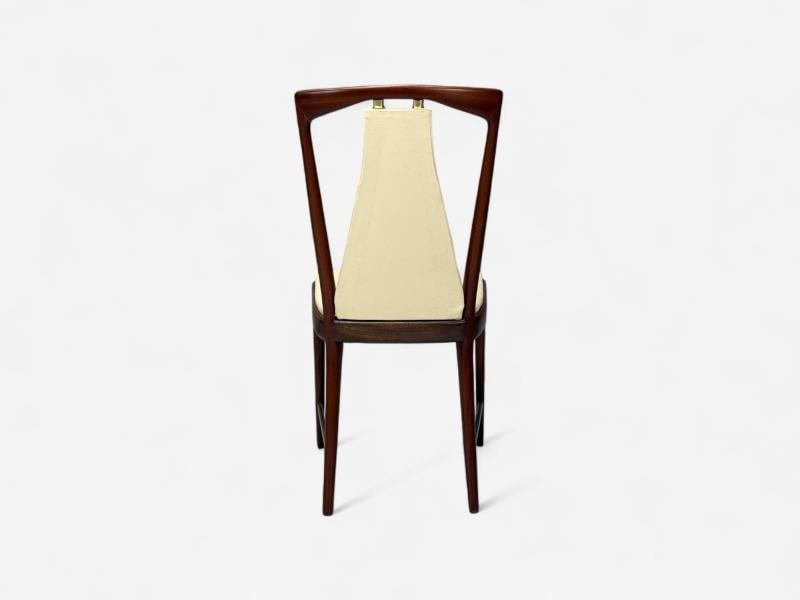 Osvaldo Borsani attr., Mahogany, Brass, Leather, Dining Chairs, Italy, 1950s - 9