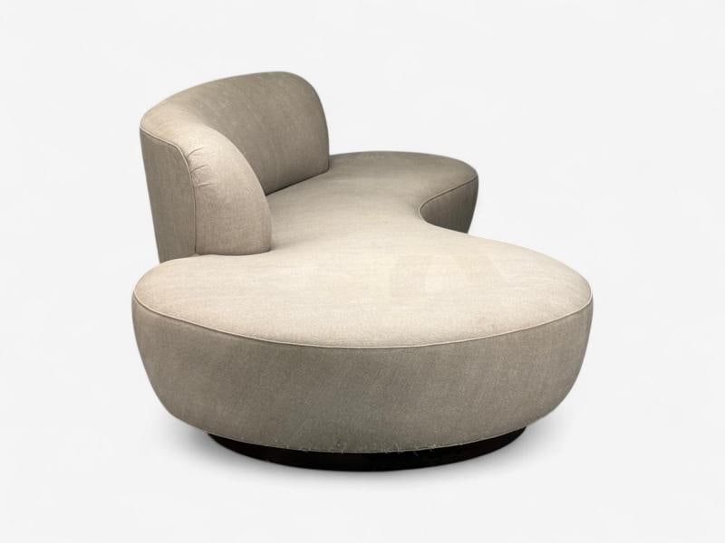 Vladimir Kagan, Walnut, Fabric, Monumental Serpentine Sofa, USA, 2000s - 5