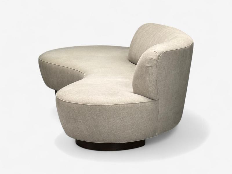 Vladimir Kagan, Walnut, Fabric, Monumental Serpentine Sofa, USA, 2000s - 6