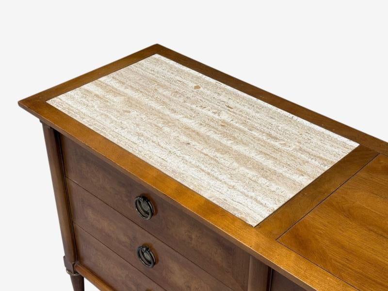 American of Martinsville, Walnut, Travertine, Sideboard, USA, 1960s - 5