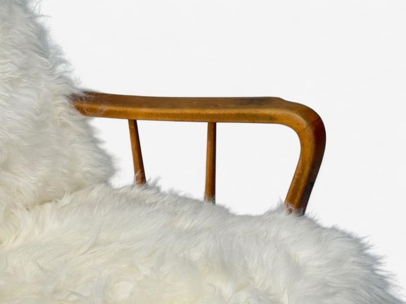 Danish Modern, Beech, Mongolian Fur, Lounge Chair, Denmark, 1950s - 9