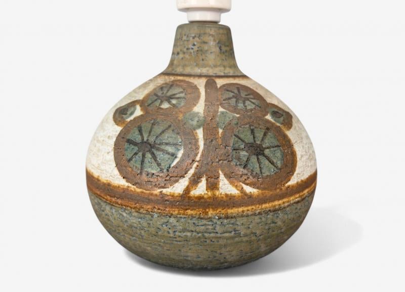 Søholm Keramik, Danish Modern, Beige Stoneware, Table Lamp, Denmark, 1960s - 5