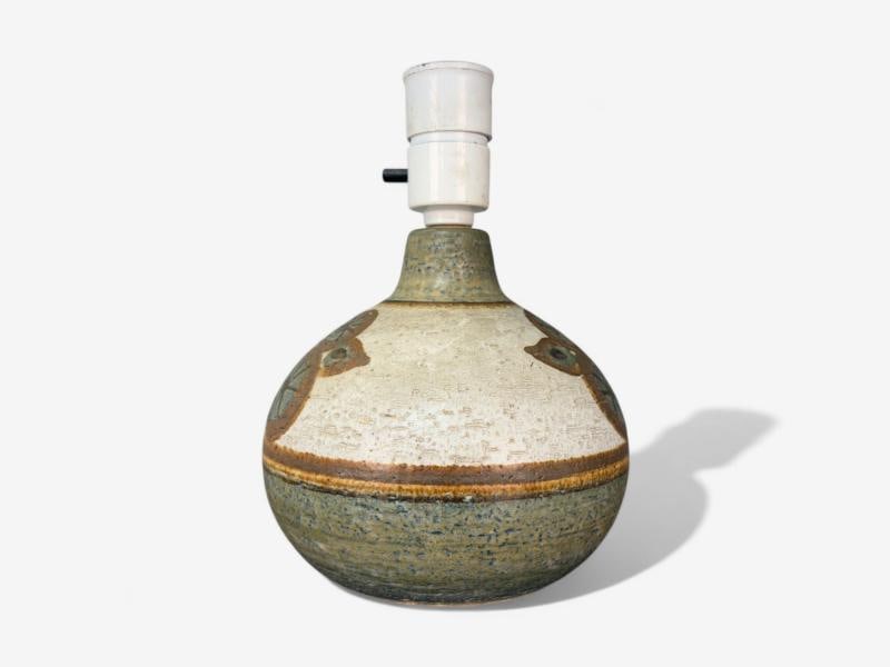 Søholm Keramik, Danish Modern, Beige Stoneware, Table Lamp, Denmark, 1960s - 8