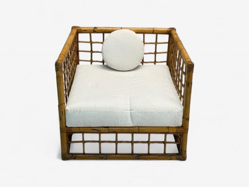 Vivai Del Sud, Italian Modern, Rattan, Bamboo, Lounge Chairs, Italy, 1970s - 4