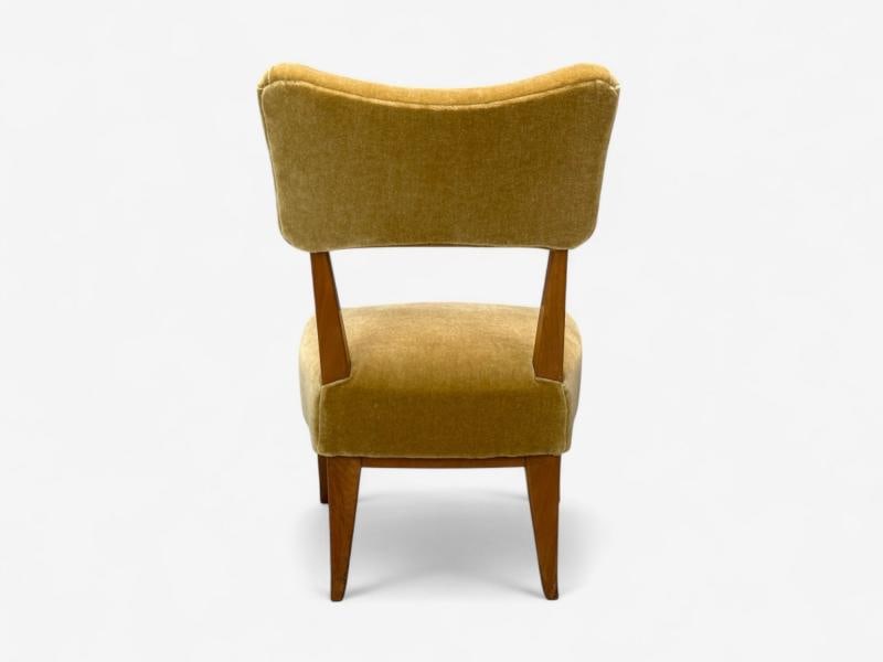 Guglielmo Pecorini, Stained Wood, Camel Mohair, Low Lounge Chair, Italy, 1950s - 10