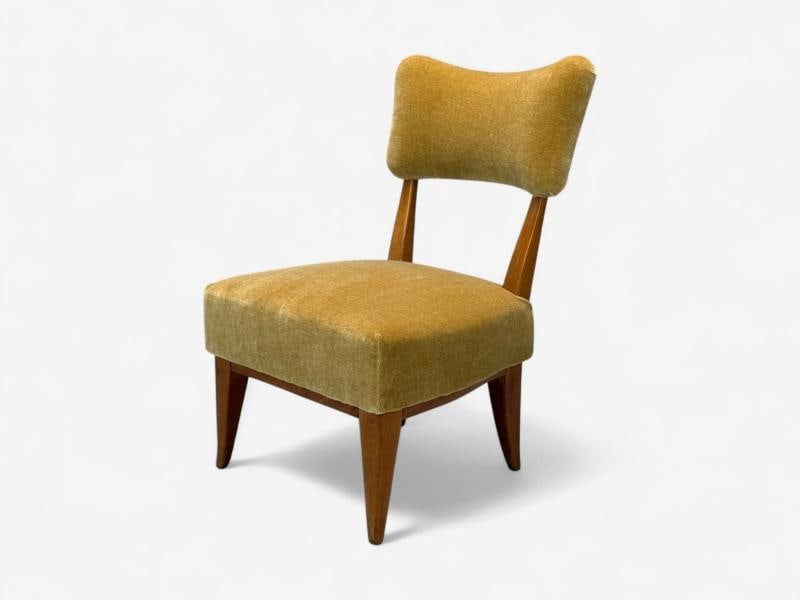 Guglielmo Pecorini, Stained Wood, Camel Mohair, Low Lounge Chair, Italy, 1950s - 4
