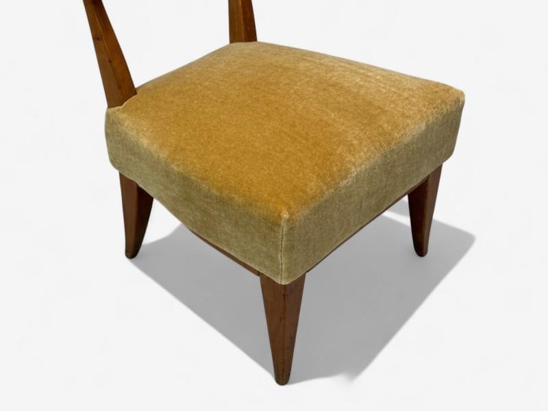 Guglielmo Pecorini, Stained Wood, Camel Mohair, Low Lounge Chair, Italy, 1950s - 7