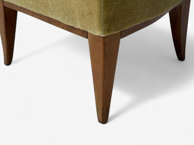 Guglielmo Pecorini, Stained Wood, Camel Mohair, Low Lounge Chair, Italy, 1950s - 9