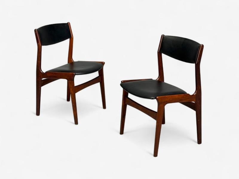 Danish Modern, Rosewood, Leatherette, Dining Chairs, Denmark, 1950s - 5