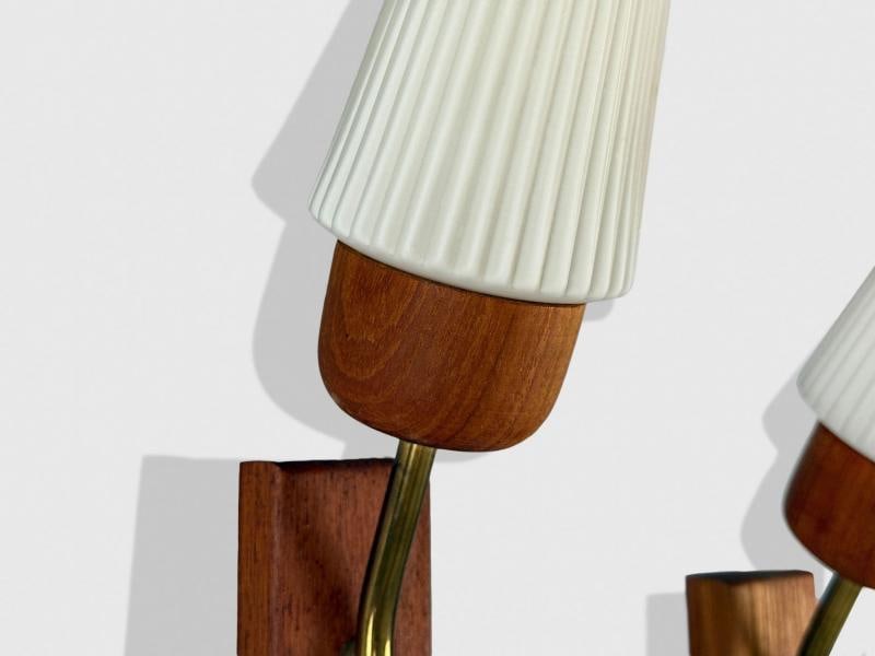 Swedish Modern, Teak, Brass, Glass, Wall Lights, Sweden, 1960s - 5