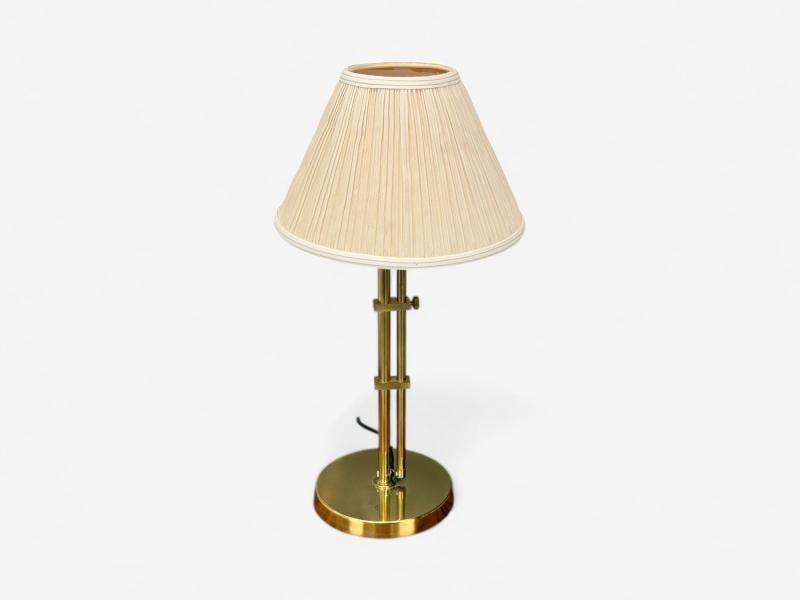 Bergboms, Swedish Modern, Brass, Fabric, Adjustable Table Lamp, Sweden, 1980s - 3