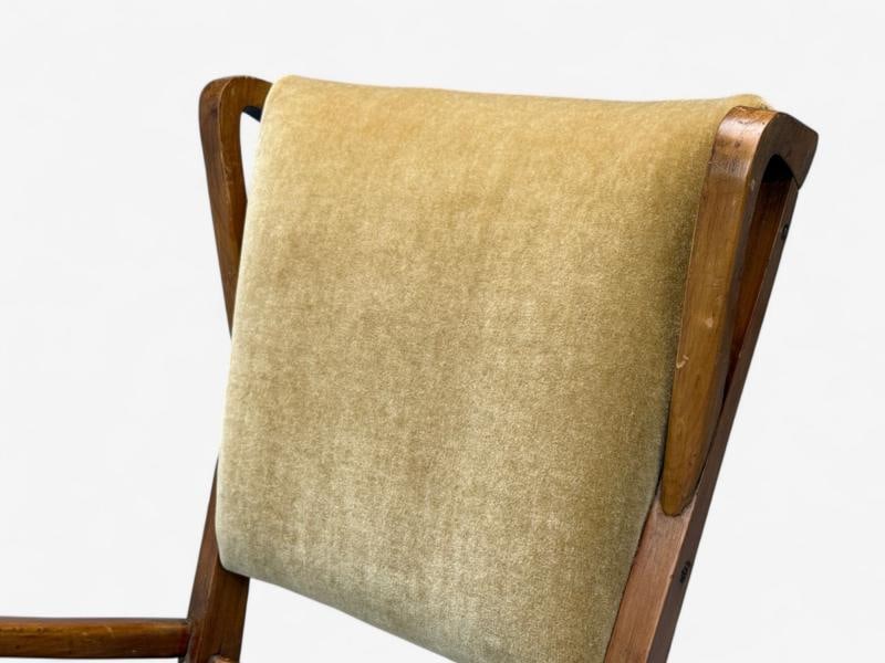 Italian Modern, Stained Wood, Camel Mohair, Lounge Chair, Italy, 1950s - 10