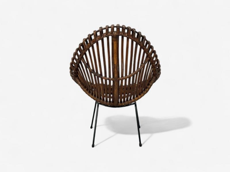 Italian Modern, Metal, Bamboo, Rattan, Lounge Chairs, Italy, 1950s - 9