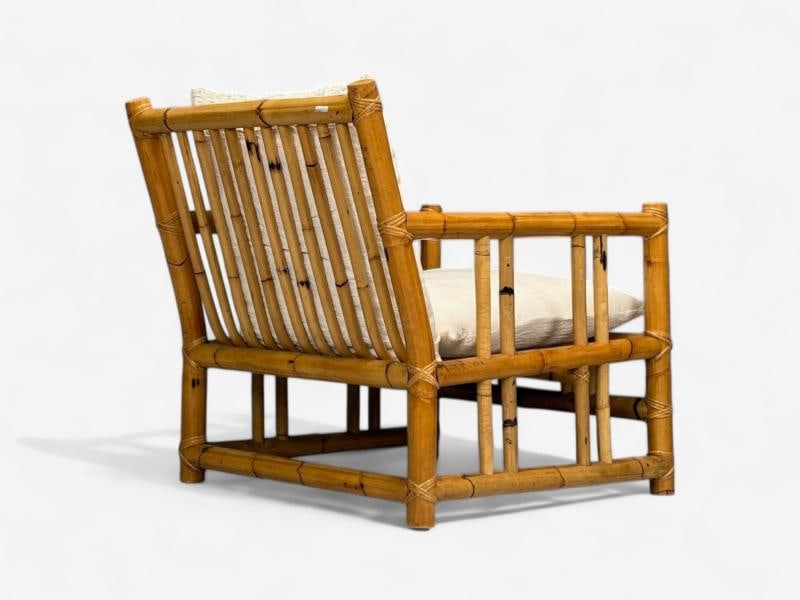 Italian Modern, Indian Cane, Bamboo, Lounge Chairs, Italy, 1960s - 11