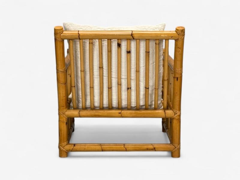 Italian Modern, Indian Cane, Bamboo, Lounge Chairs, Italy, 1960s - 12