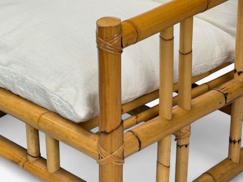 Italian Modern, Indian Cane, Bamboo, Lounge Chairs, Italy, 1960s - 5