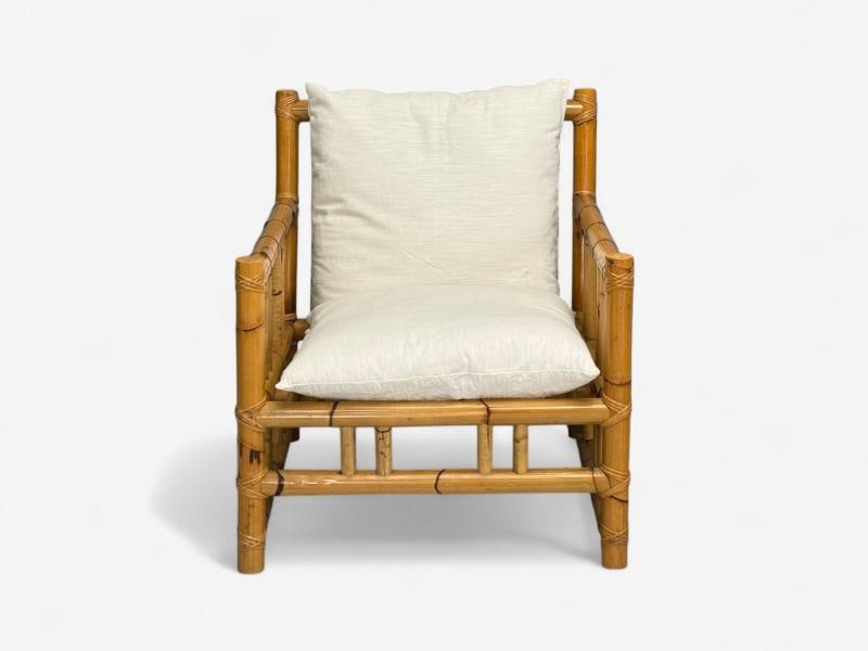 Italian Modern, Indian Cane, Bamboo, Lounge Chairs, Italy, 1960s - 7