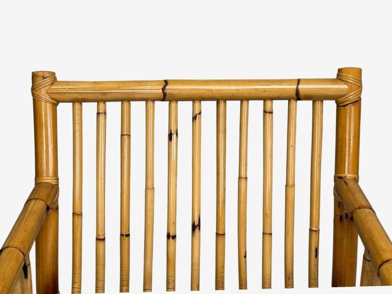 Italian Modern, Indian Cane, Bamboo, Lounge Chairs, Italy, 1960s - 8